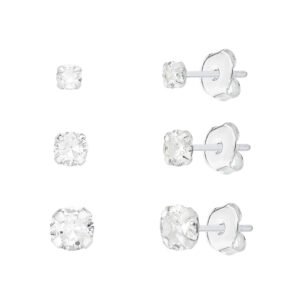 Trio de Ponto de Luz Redondo em Prata 925